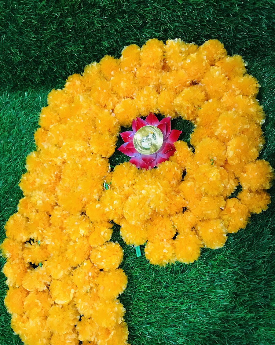 Artificial Marigold Flower Garland For Home Decor Wedding Decor 5